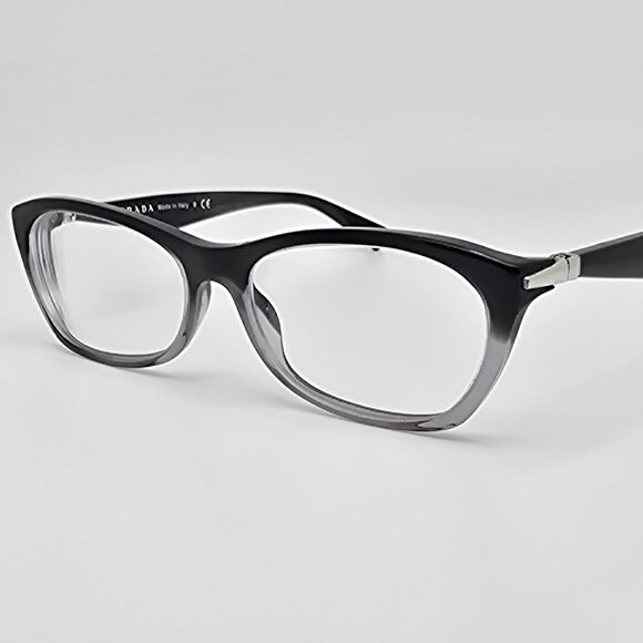 Prada VPR 15P ZYY-1O1 Black Gradient Transparent Eyeglasses Frame Italy 53mm - Picture 1 of 13